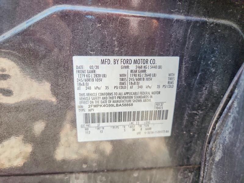 2020 FORD EDGE SE 14