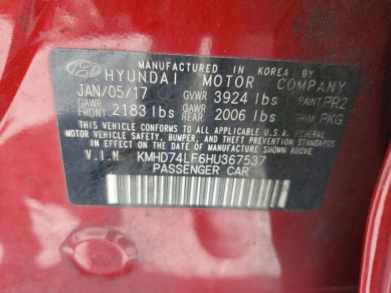 2017 HYUNDAI ELANTRA SE 13