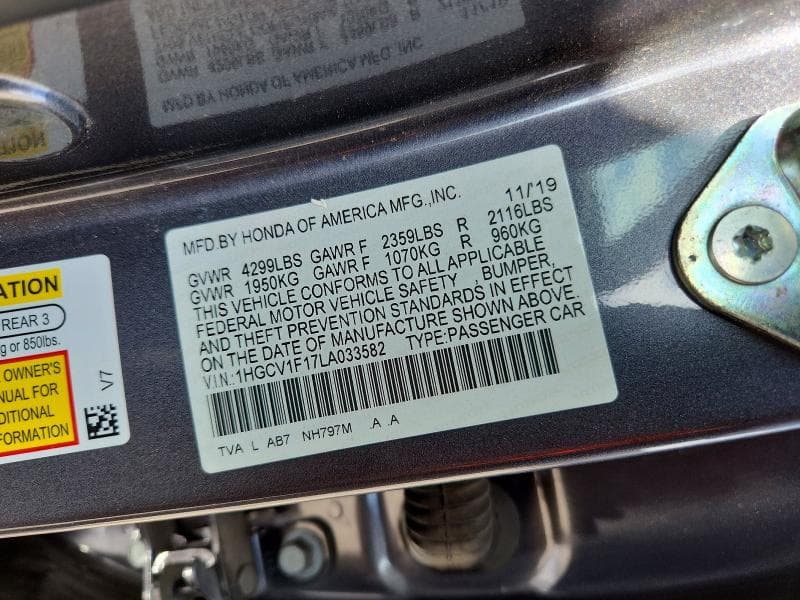 2020 HONDA ACCORD LX 12