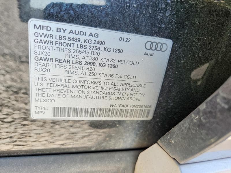 2022 AUDI Q5 PRESTIGE 45 12