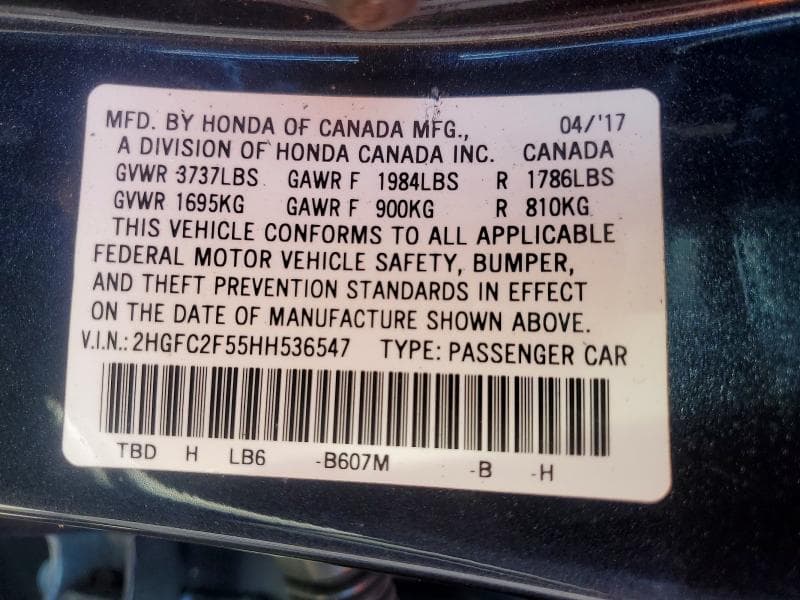 2017 HONDA CIVIC LX 12