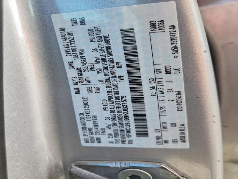 2019 FORD ESCAPE TITANIUM 12