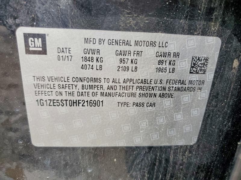 2017 CHEVROLET MALIBU LT 12