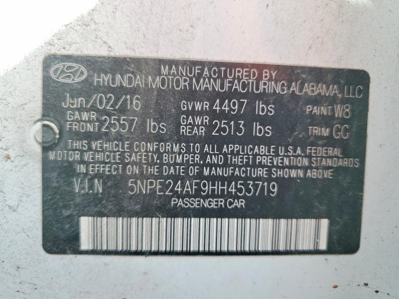 2017 HYUNDAI SONATA SE 12