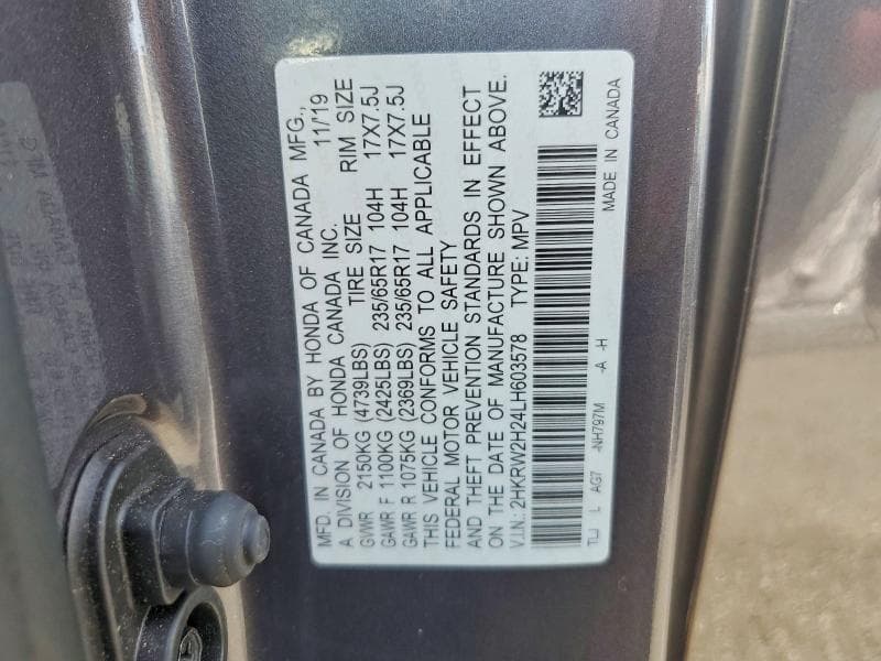 2020 HONDA CR-V LX 14