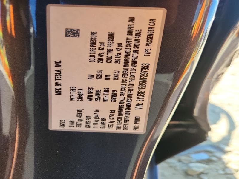 2022 TESLA MODEL 3 12