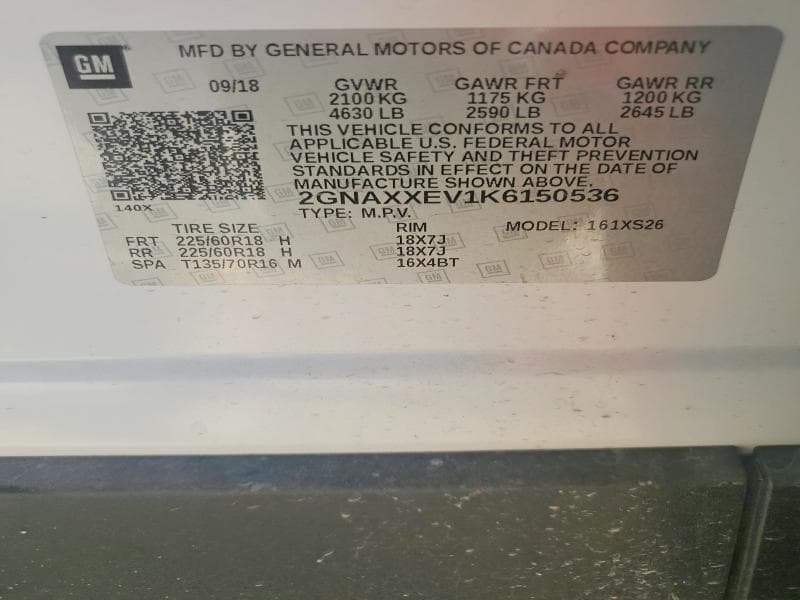 2019 CHEVROLET EQUINOX PREMIER 13