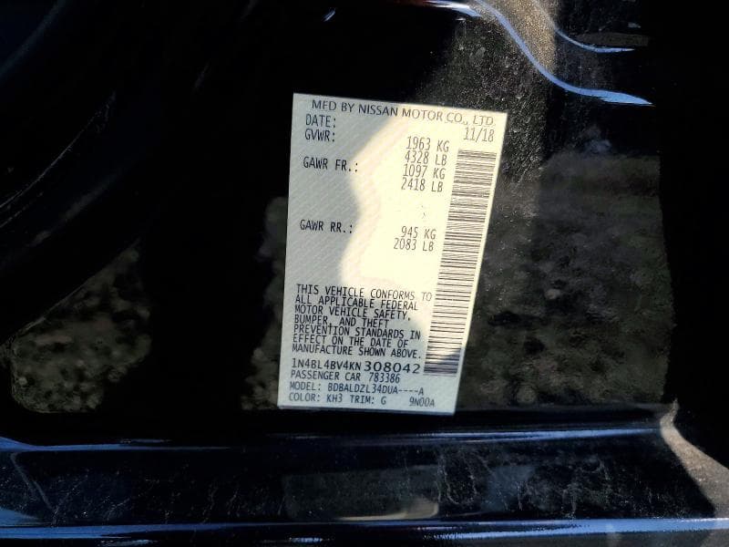 2019 NISSAN ALTIMA S 12