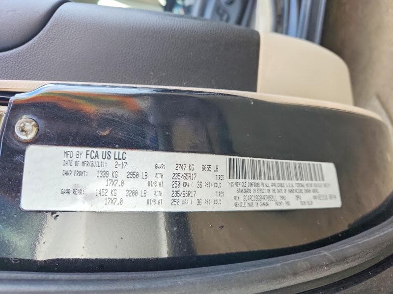 2017 CHRYSLER PACIFICA TOURING L 13