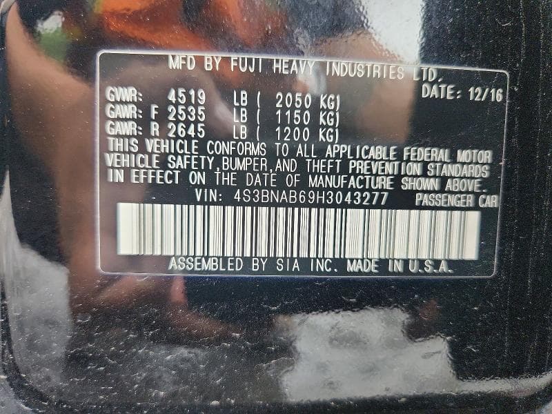 2017 SUBARU LEGACY 2.5I 13