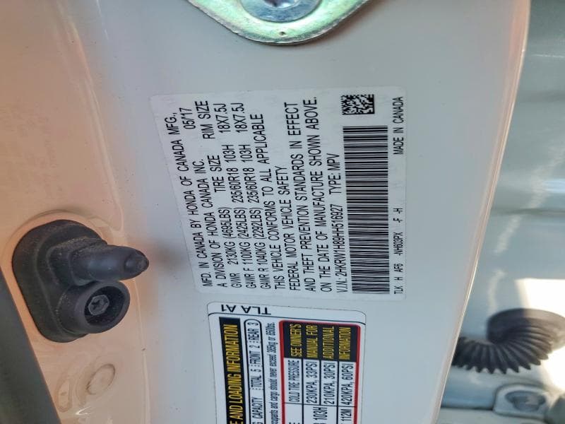 2017 HONDA CR-V EXL 12