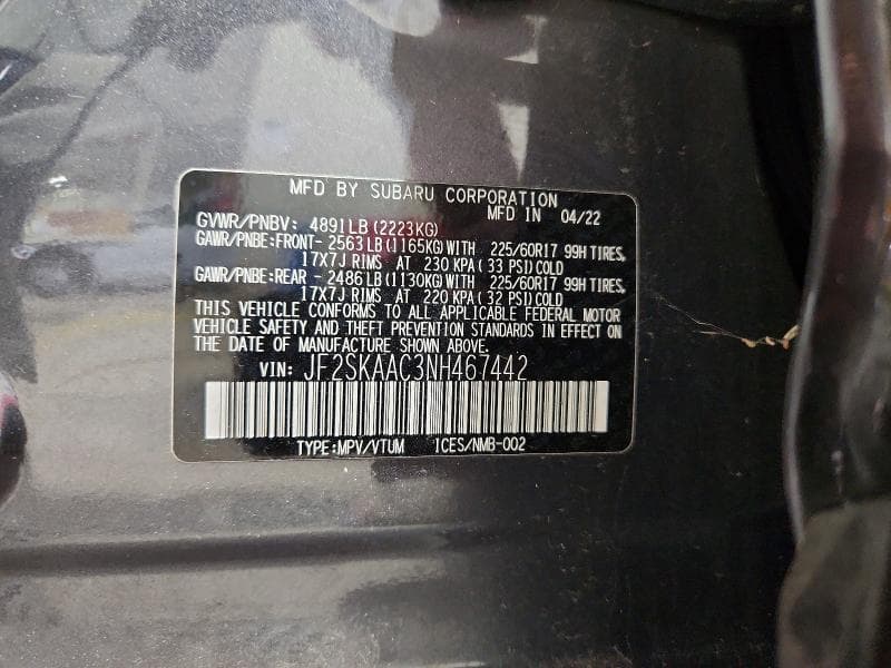2022 SUBARU FORESTER 13