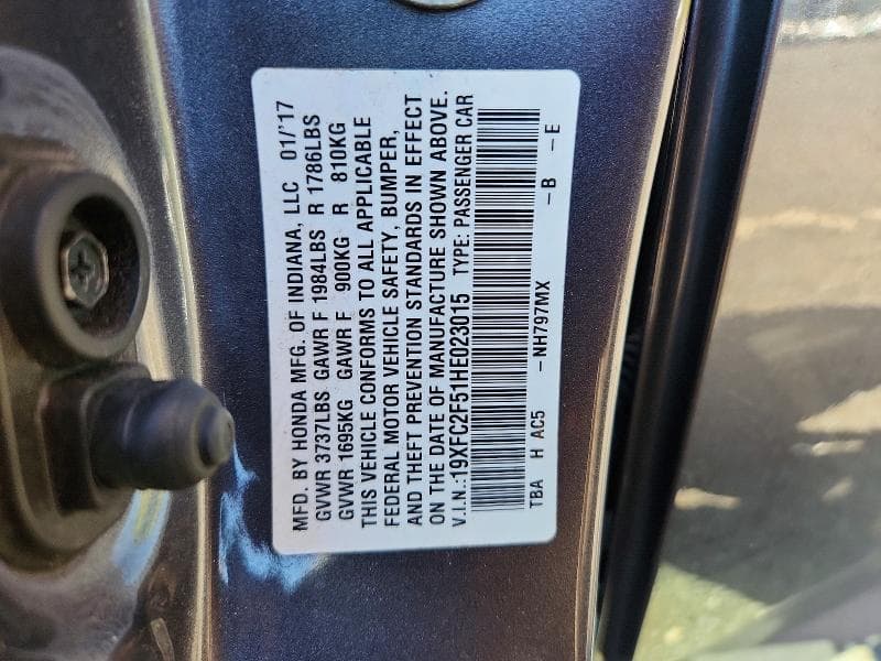 2017 HONDA CIVIC LX 12