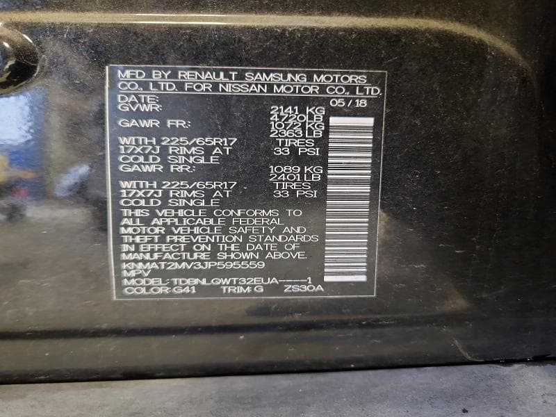 2018 NISSAN ROGUE SV 12