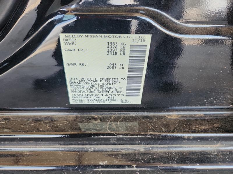 2019 NISSAN ALTIMA SV 12