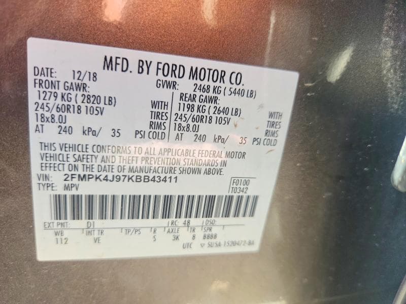 2019 FORD EDGE SEL 13
