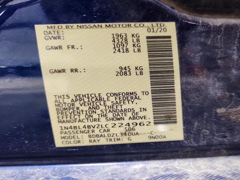 2020 NISSAN ALTIMA S 13