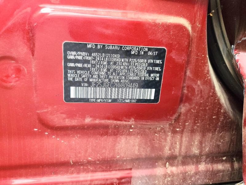 2017 SUBARU FORESTER 2.0XT PREMIUM 12