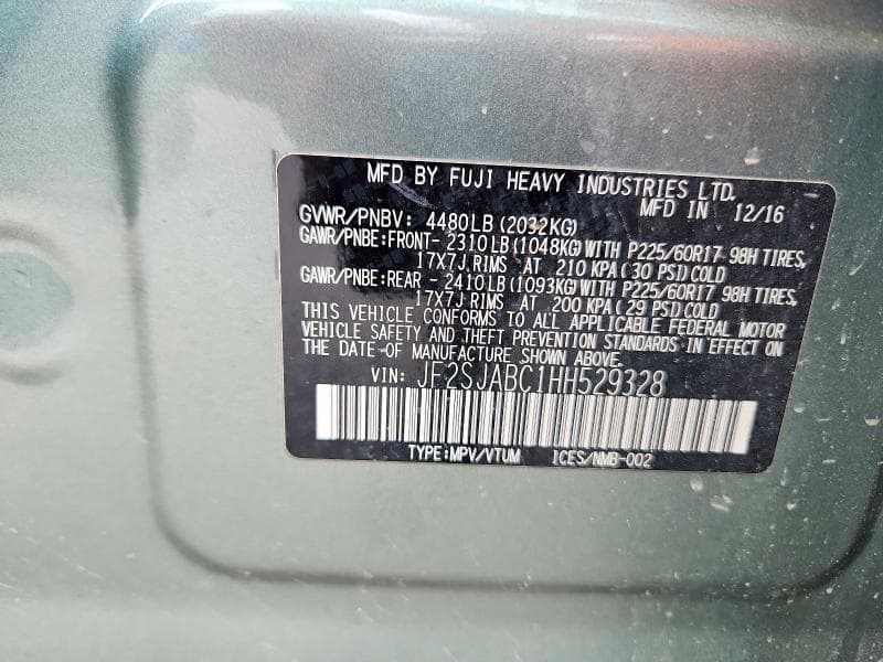 2017 SUBARU FORESTER 2.5I 13