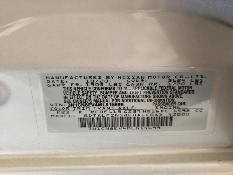 2021 NISSAN VERSA SV 12