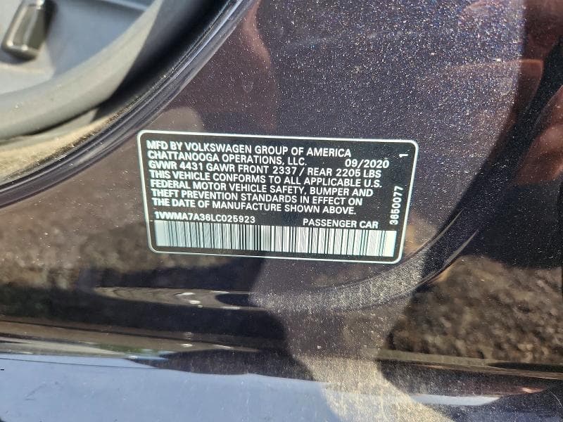 2020 VOLKSWAGEN PASSAT R-LINE 12