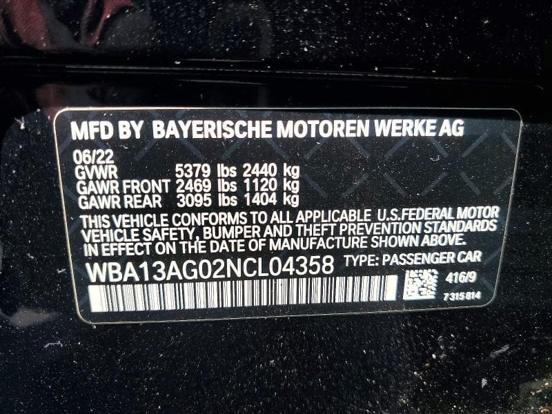2022 BMW 530E 12