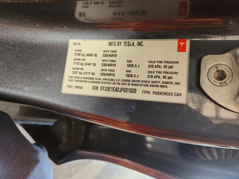 2018 TESLA MODEL 3 12