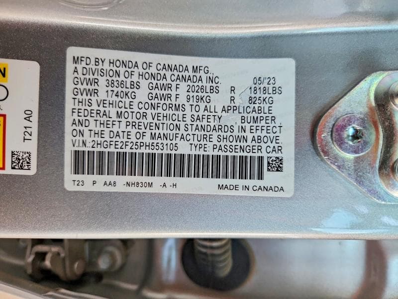 2023 HONDA CIVIC LX 12
