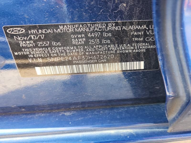 2018 HYUNDAI SONATA SE 12