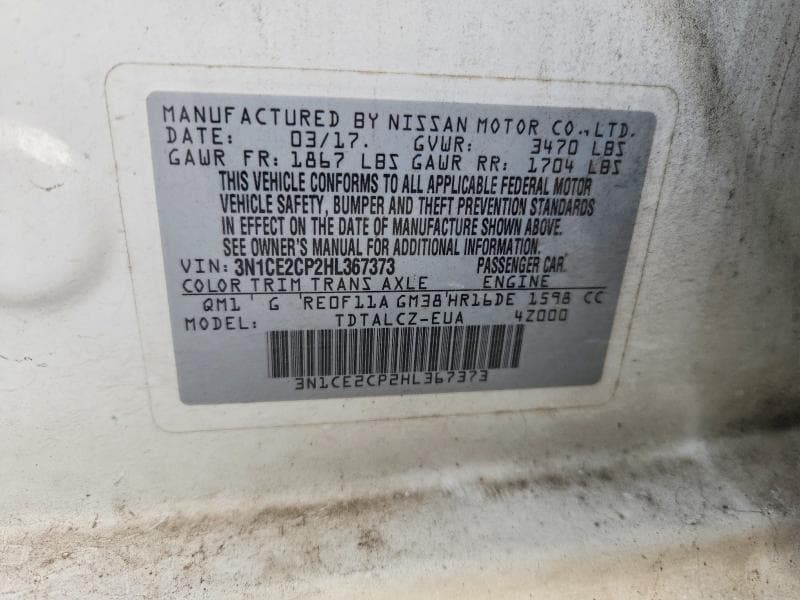 2017 NISSAN VERSA NOTE S PLUS 12