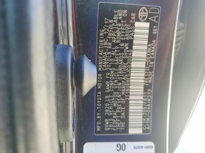 2018 TOYOTA COROLLA LE 13
