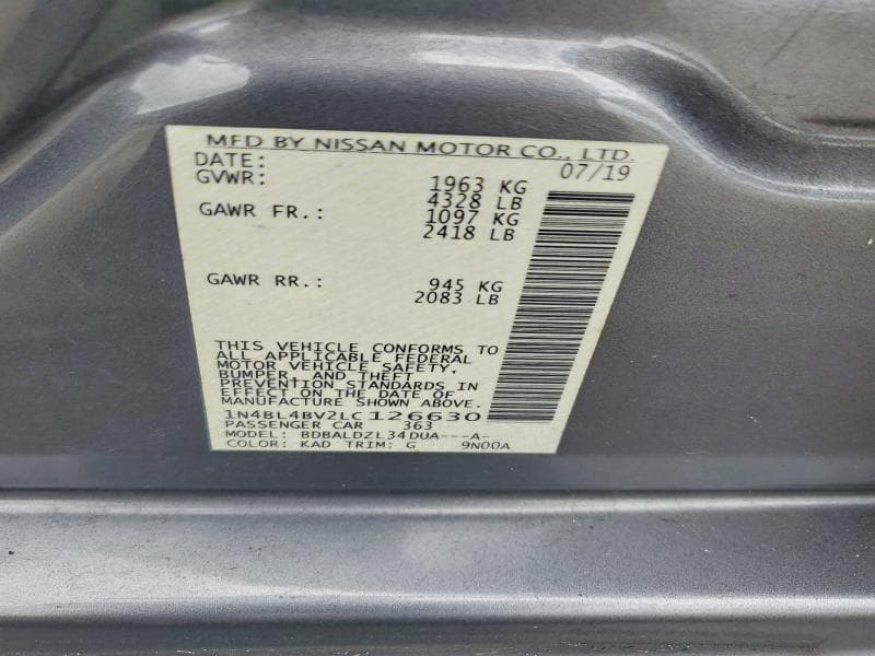 2020 NISSAN ALTIMA S 12