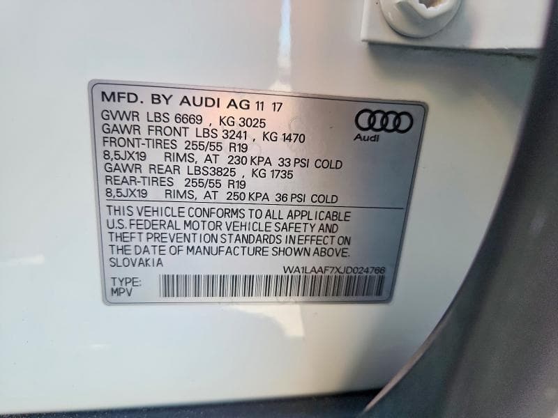 2018 AUDI Q7 PREMIUM PLUS 12