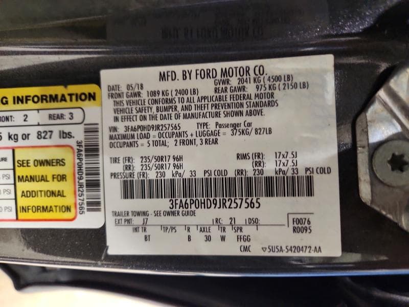 2018 FORD FUSION SE 13