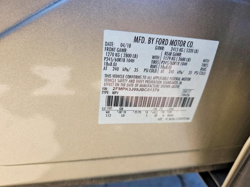 2018 FORD EDGE SEL 12