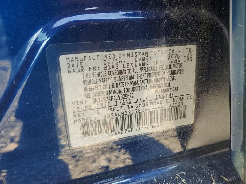 2018 NISSAN SENTRA S 12