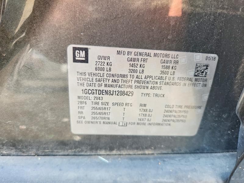 2018 CHEVROLET COLORADO Z71 12