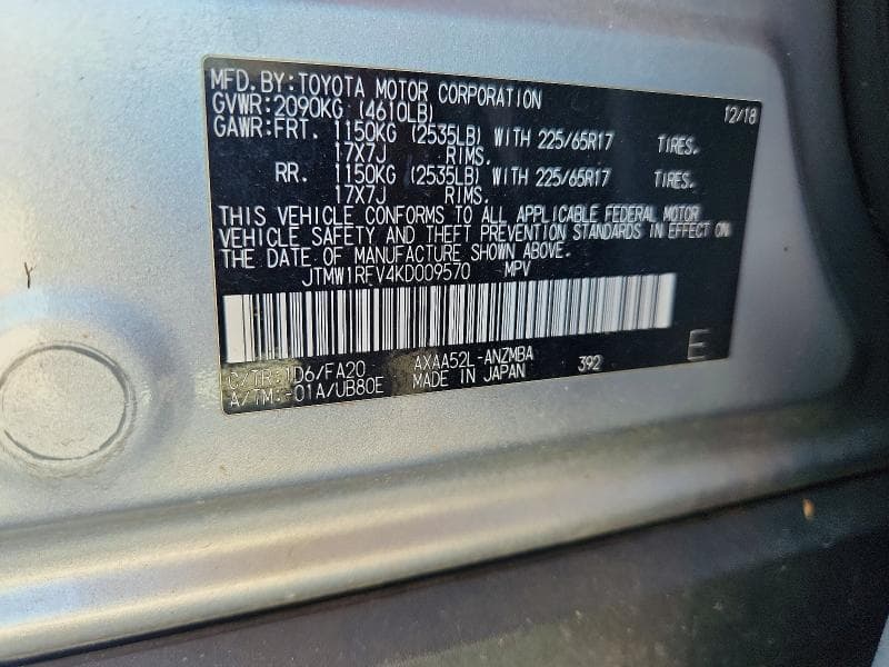 2019 TOYOTA RAV4 XLE 13
