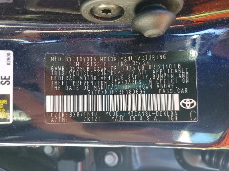 2024 TOYOTA COROLLA LE 12