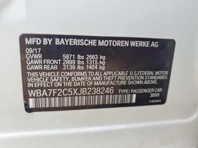 2018 BMW 750 XI 12