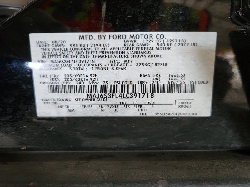 2020 FORD ECOSPORT S 12