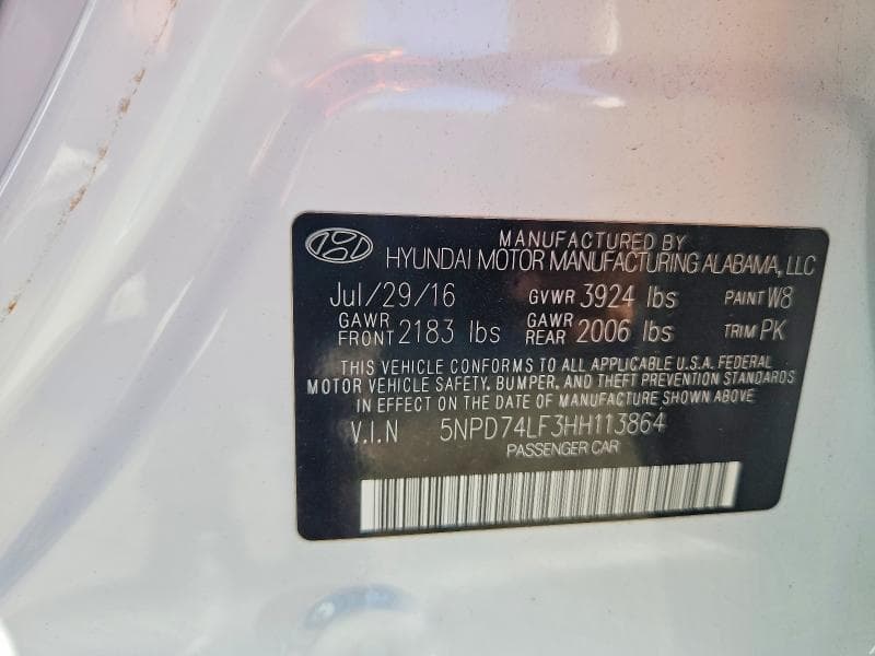 2017 HYUNDAI ELANTRA SE 12