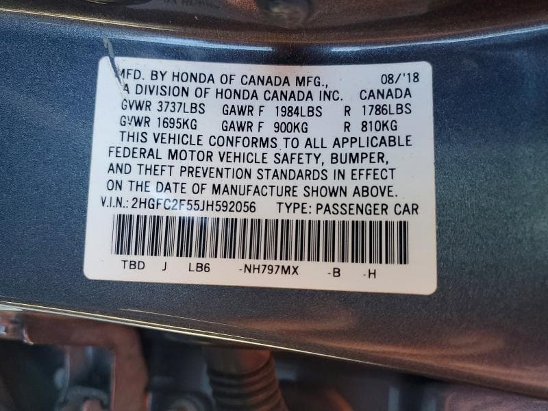 2018 HONDA CIVIC LX 12