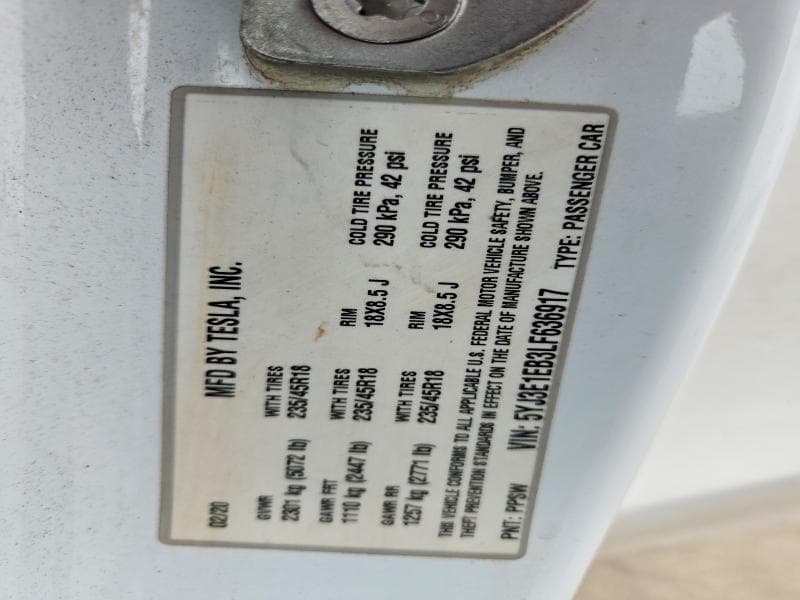 2020 TESLA MODEL 3 12