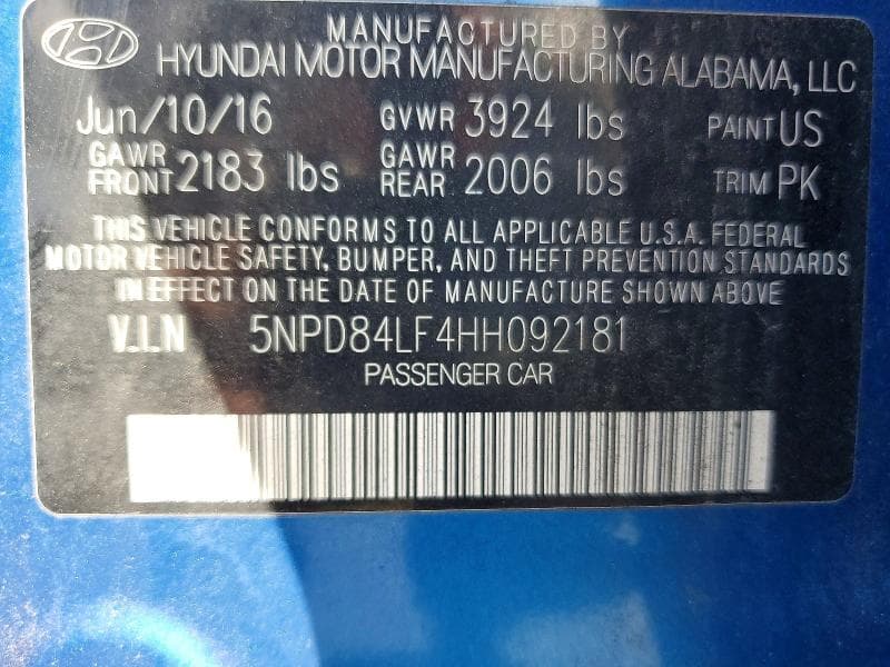 2017 HYUNDAI ELANTRA LIMITED 12