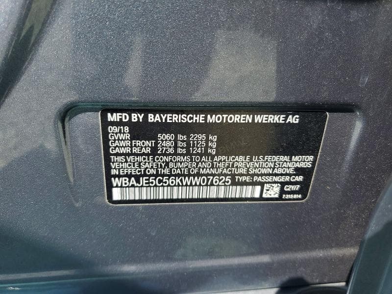 2019 BMW 540 I 12