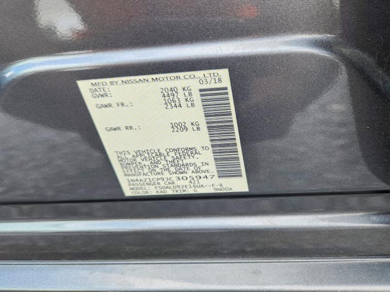 2018 NISSAN LEAF SV 12