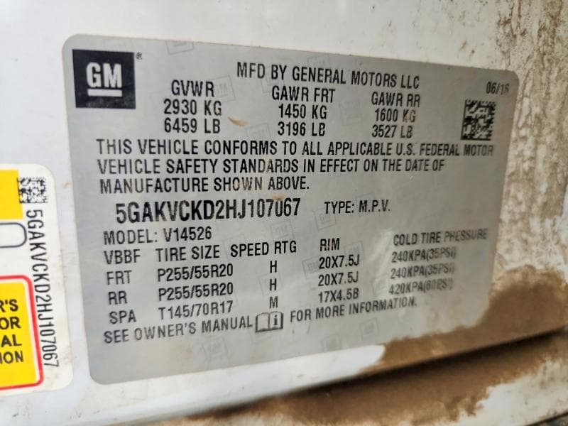 2017 BUICK ENCLAVE 13