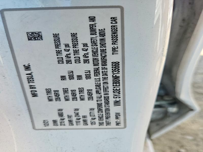 2022 TESLA MODEL 3 13