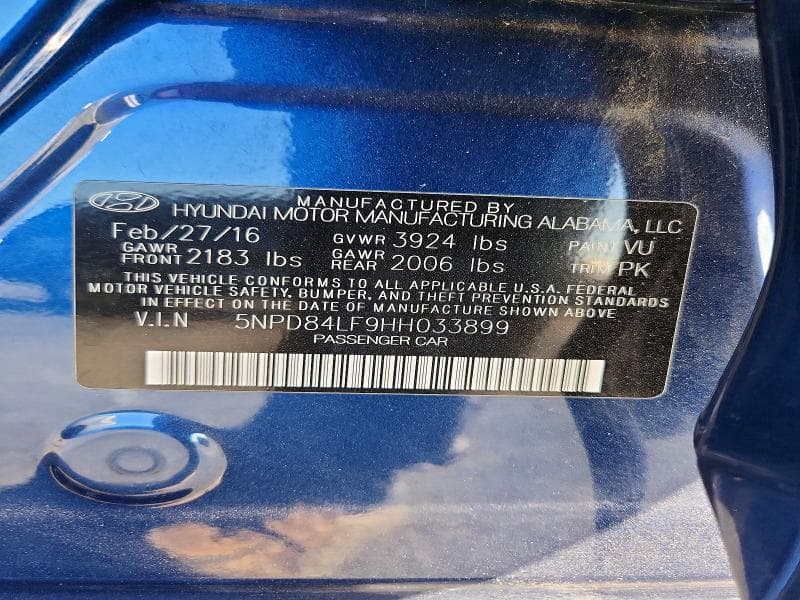 2017 HYUNDAI ELANTRA LIMITED 12